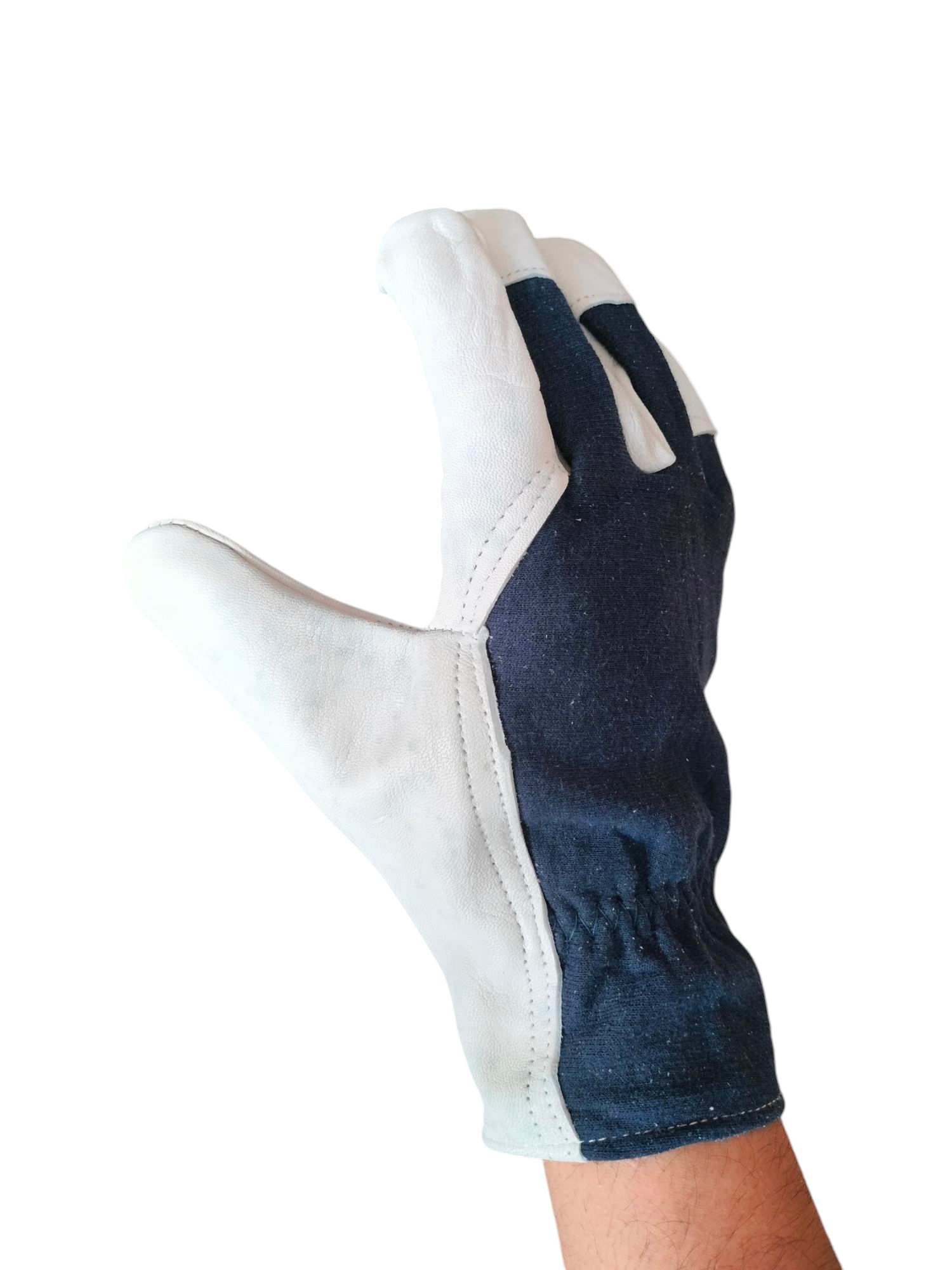 Guanti da lavoro in pelle con dorso in 100% cotone