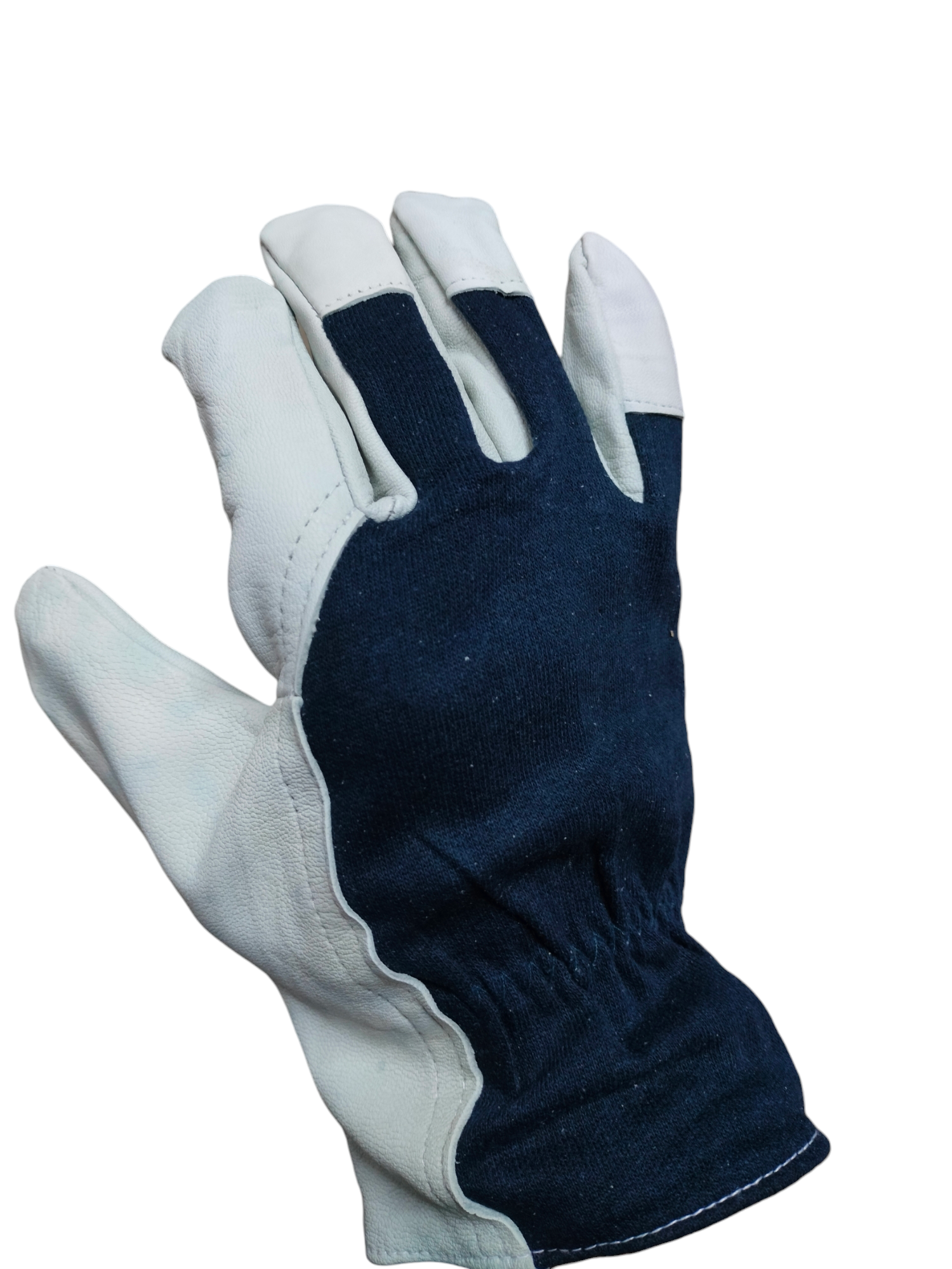 Guanti da lavoro in pelle con dorso in 100% cotone