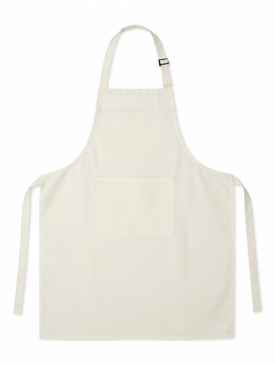 Grembiule con Pettorina con tasca 100% Cotone – Bianco