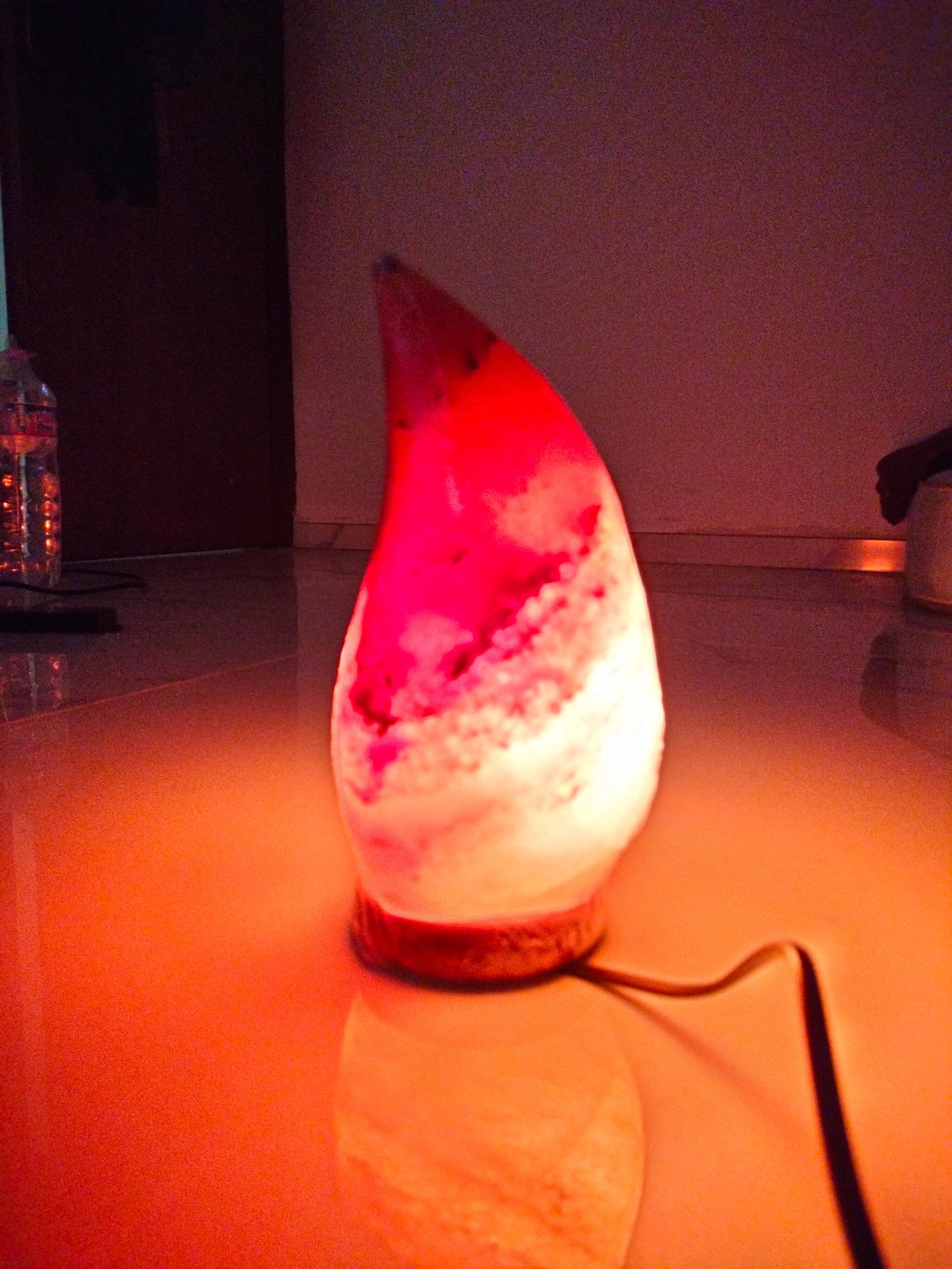 Lampada a forma di Corno Rosso - Lampada di Sale Himalayano 2-3 kg di Sale Naturale