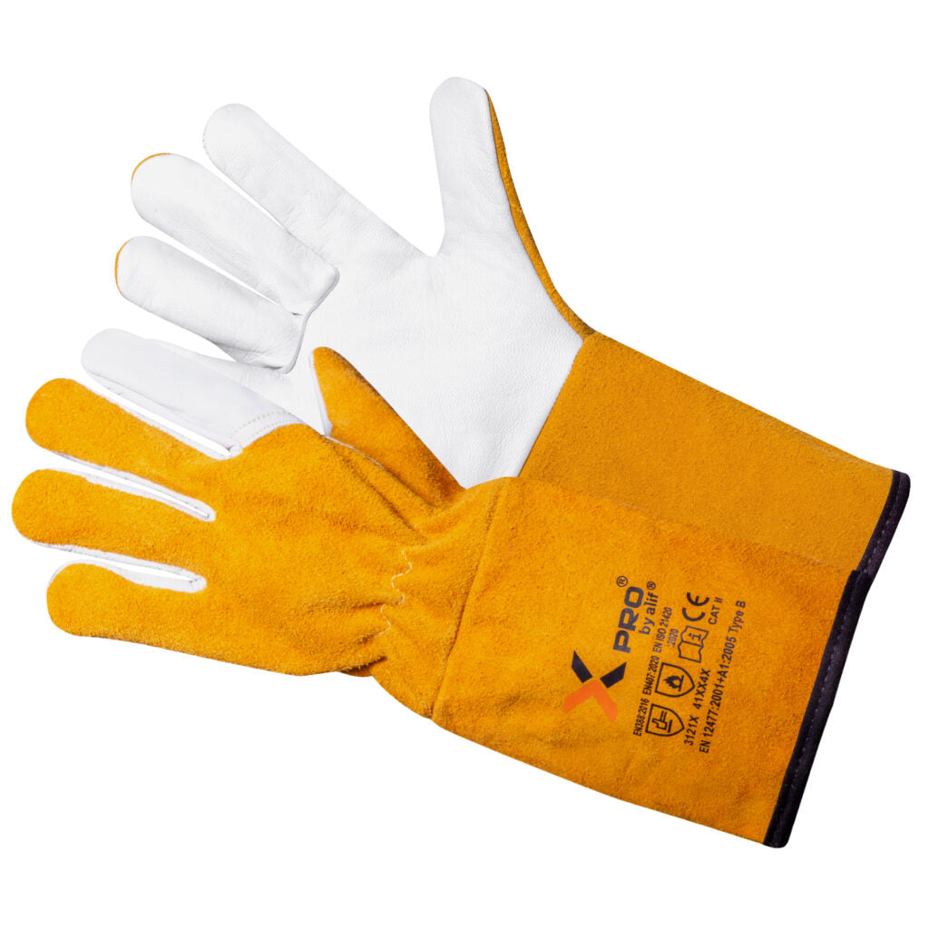 Guanti da Saldatura TIG/MIG in Pelle di Capra con Polsino Resistente - XPRO® 966