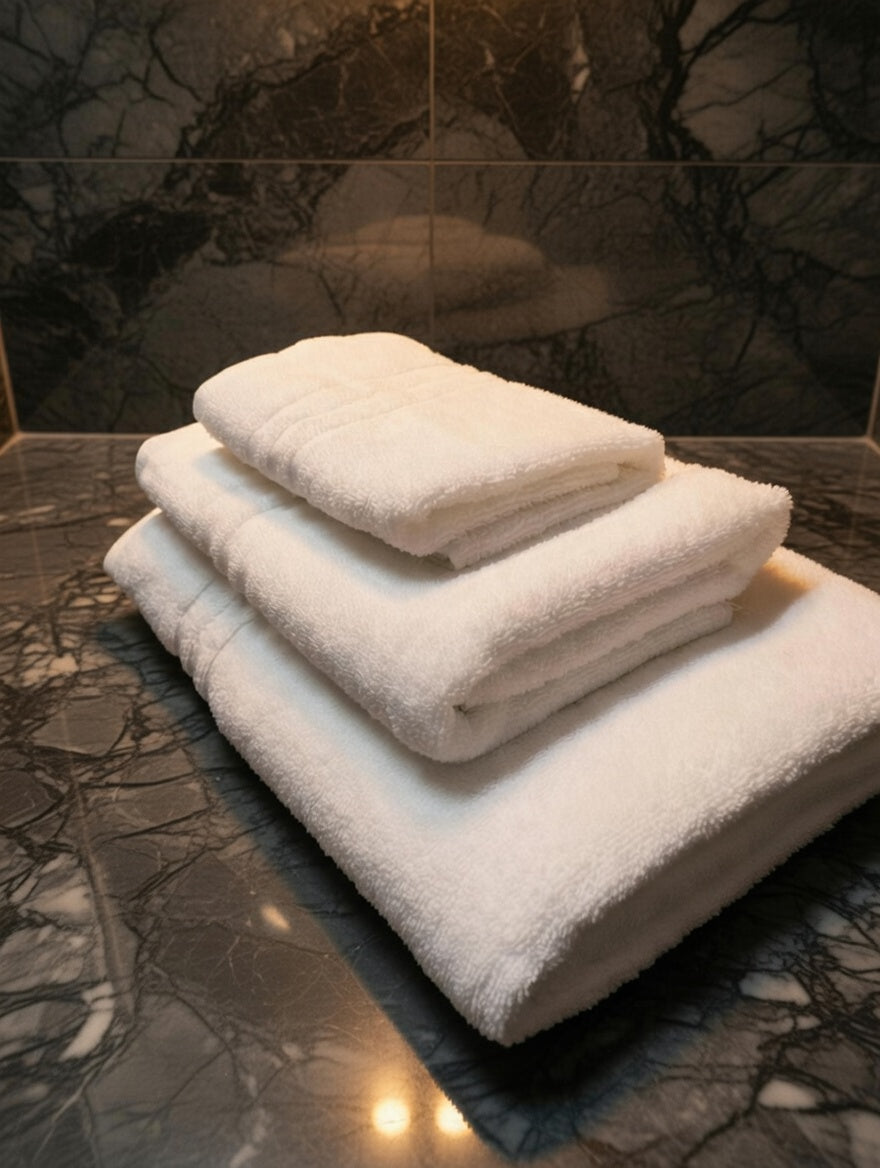 Asciugamano in Spugna - 450 gr/mq - Bianco - 100% Cotone Ring